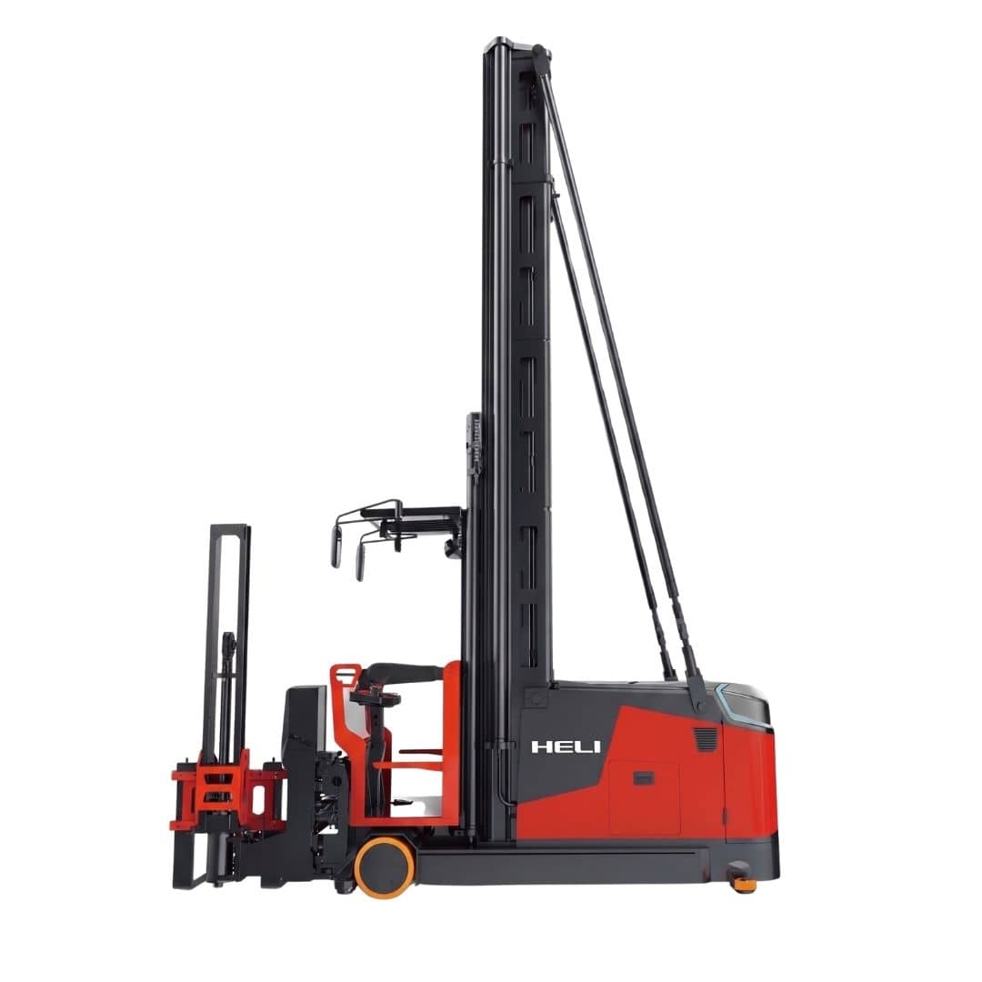 Apilador Trilateral HELI | 1.6 ton - Con Cabina Elevable y Operador a Bordo